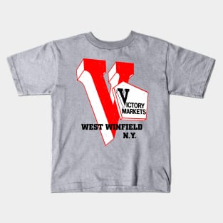 Victory Market Former West Winfield NY Grocery Store Logo Kids T-Shirt